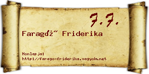 Faragó Friderika névjegykártya